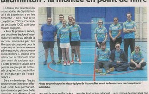 ARTICLE de PRESSE du 16 avril 2019 - section BADMINTON