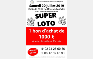 SUPER LOTO de l'OCS - samedi 20 juillet 2019 - salle de l'Edit à Courseulles 