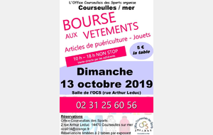 BOURSE AUX VETEMENTS - dimanche 13 octobre 2019
