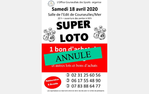ANNULATION du SUPER LOTO du 18 avril 2020