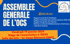 Assemblée Générale - vendredi 19 janvier 2024