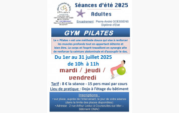 SEANCES PILATES - Juillet 2025