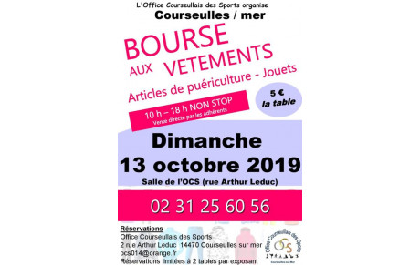 BOURSE AUX VETEMENTS - dimanche 13 octobre 2019