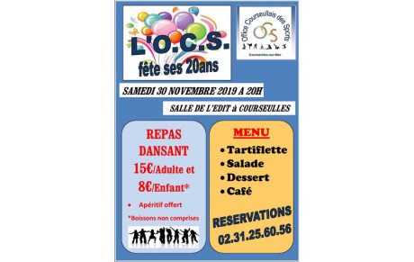 20 ans de l'OCS - SOIREE DANSANTE le 30 novembre 2019