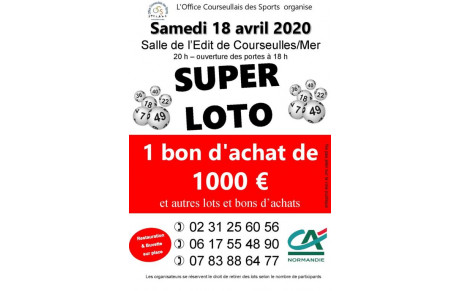 SUPER LOTO de l'OCS - samedi 18 avril 2020 - salle de l'Edit à Courseulles 
