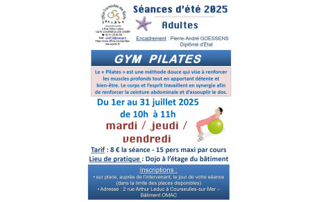 SEANCES PILATES - Juillet 2025