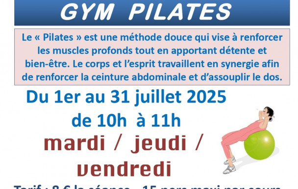 SEANCES PILATES - Juillet 2025
